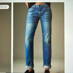 Askk NY selvage cuffed mid rise straight leg jeans